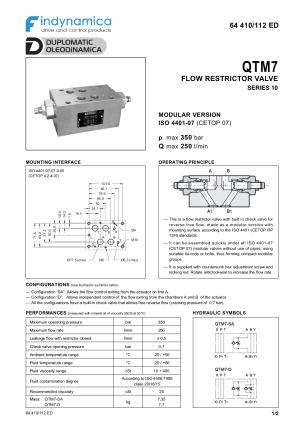 Cetop 7 - NG10 flow control valves
